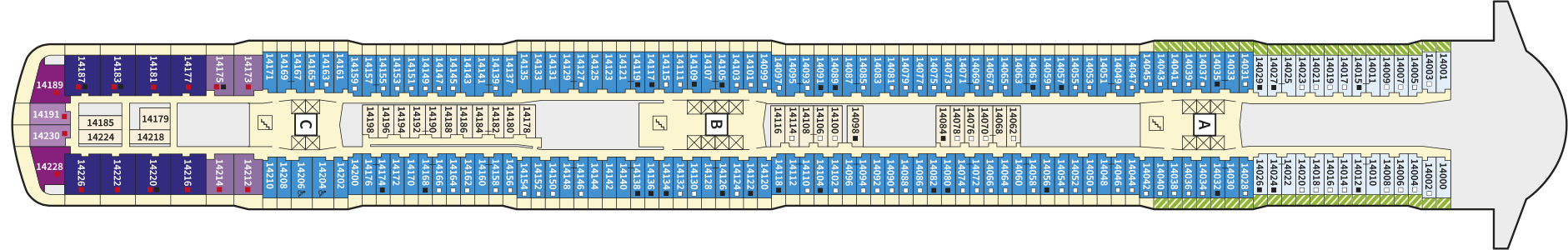 Deckplan Deck 14 – Mein Schiff Flow