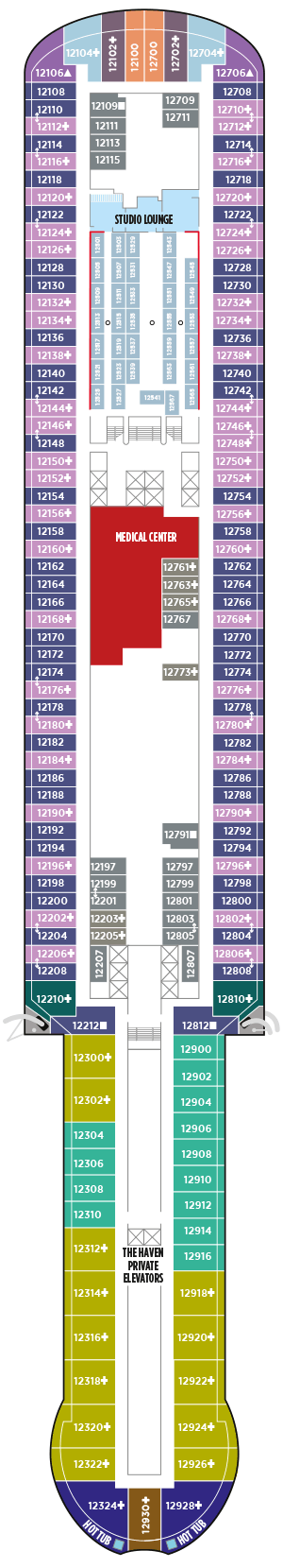 Deckplan Deck 12 – Norwegian Viva