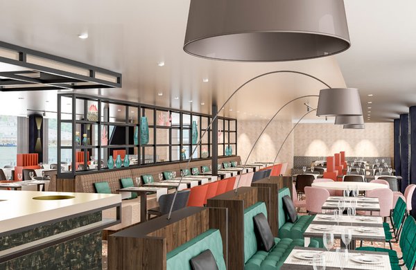Das Restaurant mit köstlichen Speisen und Getränken