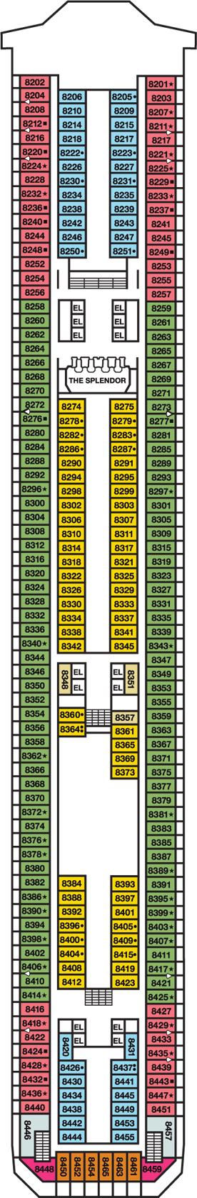 Deckplan Verandah Deck – Carnival Splendor