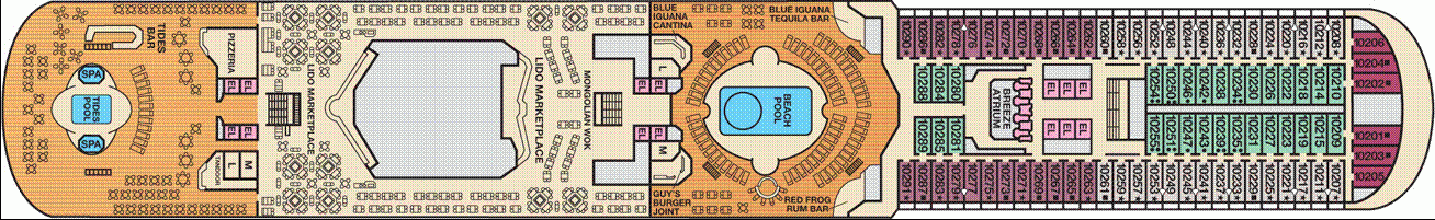 Deckplan Lido – Carnival Breeze