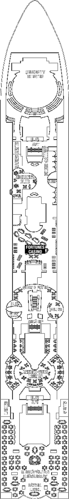 Deckplan Promenade Deck – Celebrity Millennium  