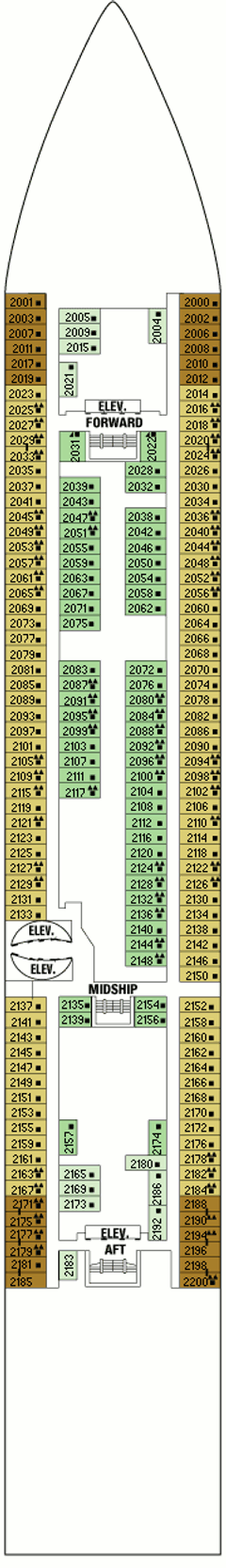 Deckplan Continental Deck – Celebrity Millennium  