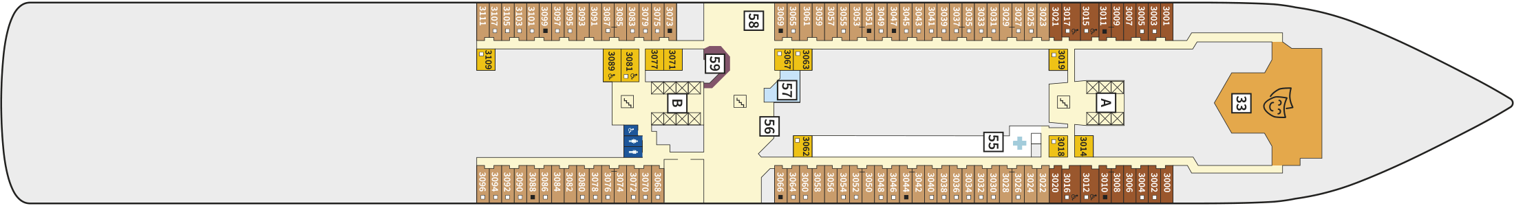 Deckplan Deck 3 – Mein Schiff Flow