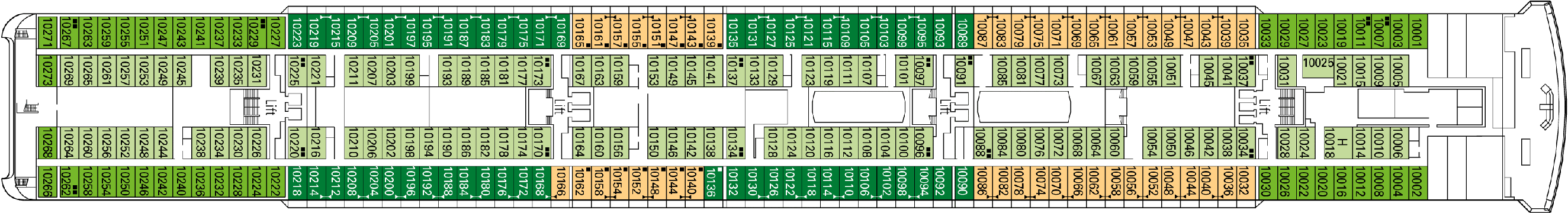 Deckplan Deck 10 - Turandot – MSC Opera