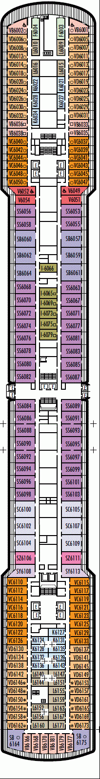 Deckplan Deck 6 - Upper Verandah Deck – Eurodam