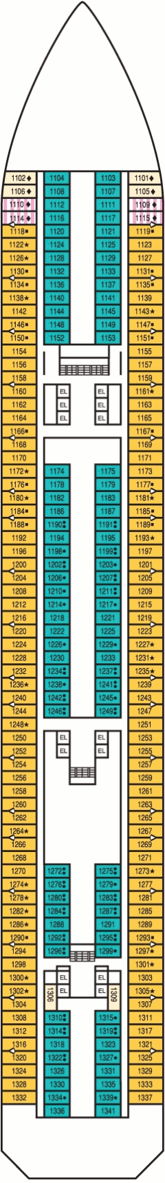 Deckplan Riviera Deck – Carnival Sunshine