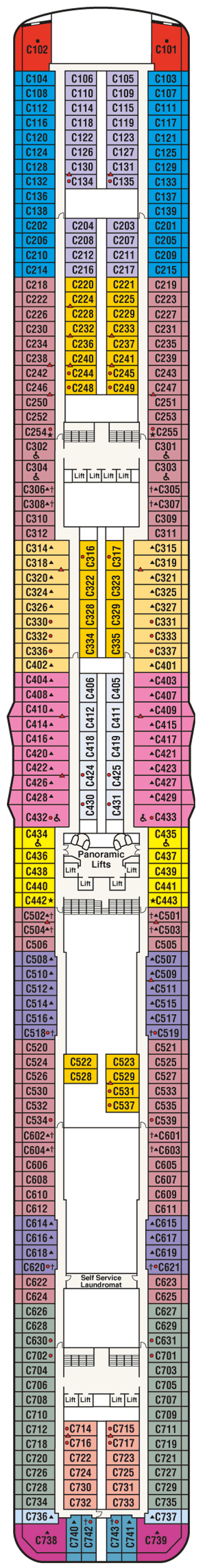 Deckplan Deck 10 Caribe – Royal Princess