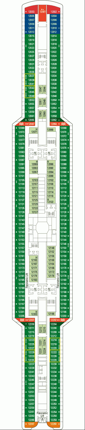 Deckplan Deck 12 - Las Salinas – MSC Seaside