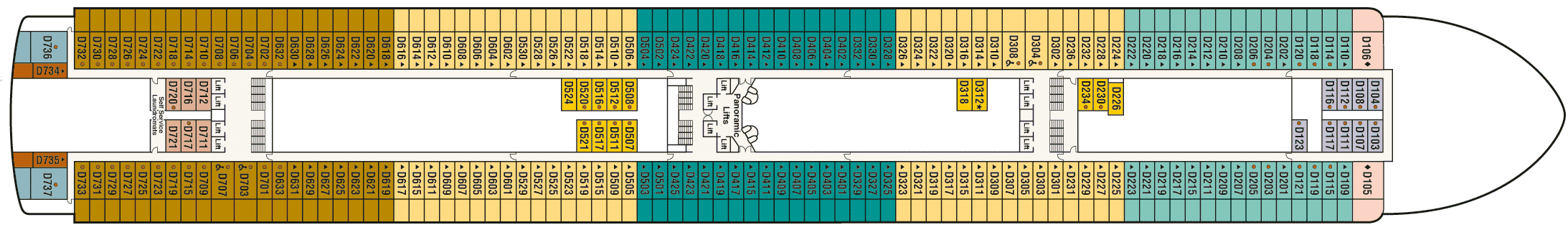 Deckplan Deck 9 - Dolphin – Crown Princess