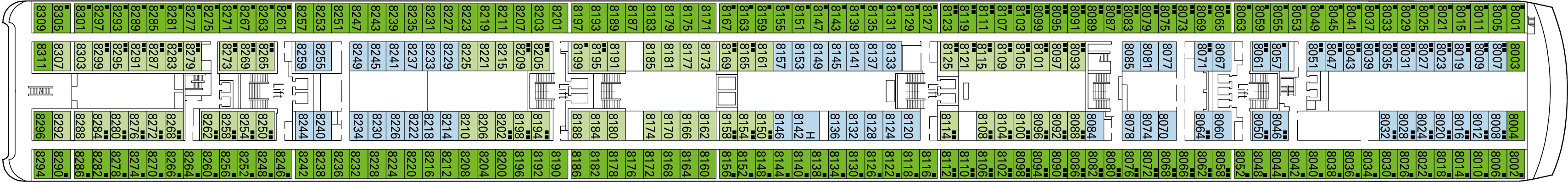 Deckplan Deck 8 - La Traviata – MSC Opera