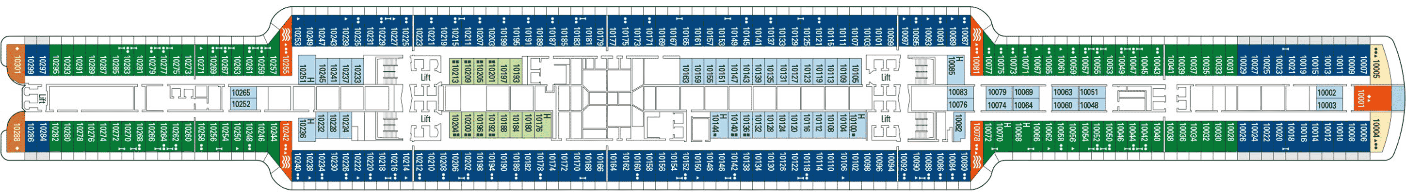 Deckplan Deck 10 – MSC Seashore