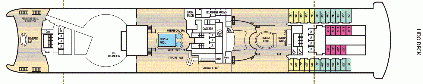 Deckplan Lido Deck – Aurora