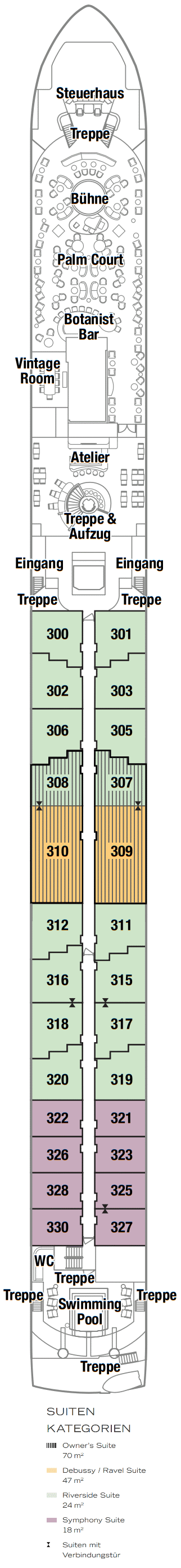 Deckplan Deck 3 - Riverside – Riverside Debussy
