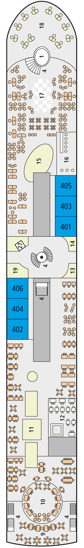 Deckplan Deck 4 – A-Rosa Sena