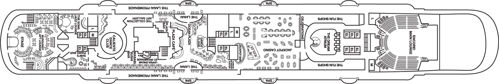 Deckplan Promenade Deck – Carnival Dream