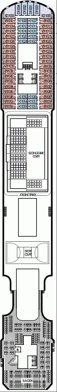 Deckplan Deck 11 Sun Deck  – Koningsdam