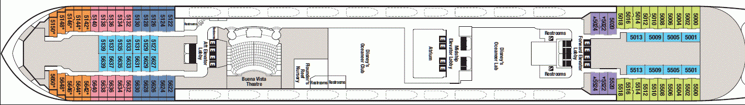 Deckplan Deck 5 – Disney Wonder