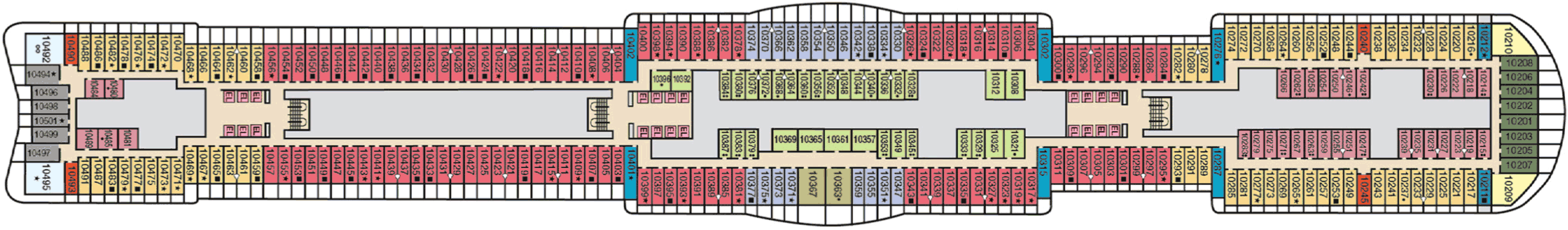 Deckplan Deck 10 – Mardi Gras