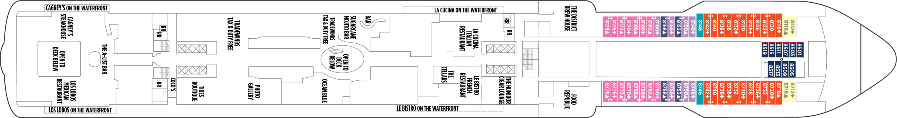 Deckplan Deck 8 – Norwegian Joy