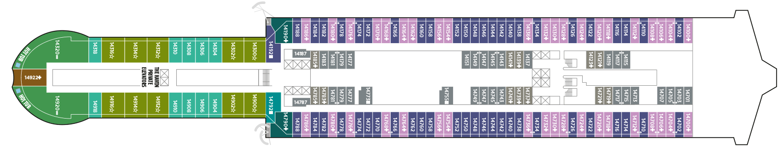 Deckplan Deck 14 – Norwegian Prima