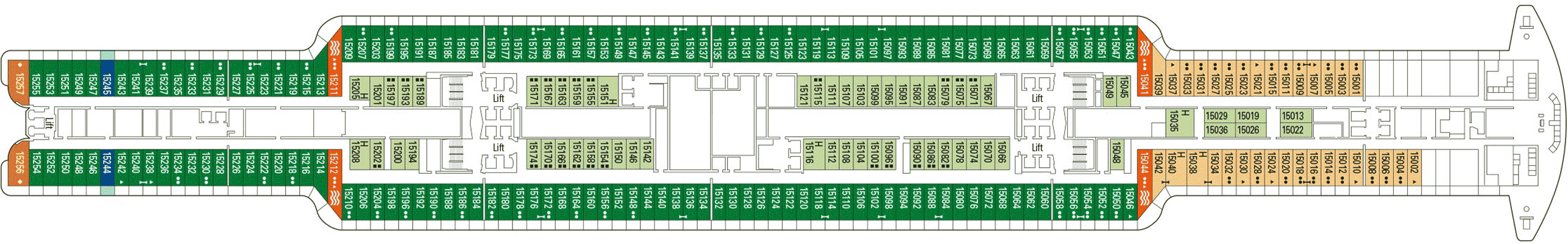 Deckplan Deck 15 – MSC Seashore