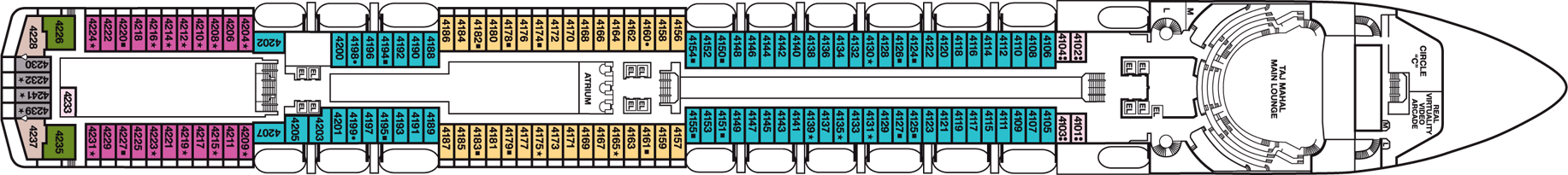 Deckplan Main Deck – Carnival Pride