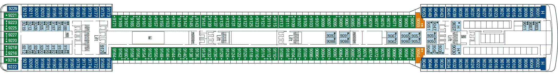Deckplan Deck 9 - Panarea – MSC Magnifica