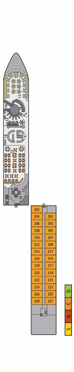 Deckplan Deck 2 – A-Rosa Stella