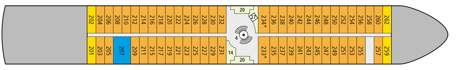 Deckplan Deck 2 – A-Rosa Sena