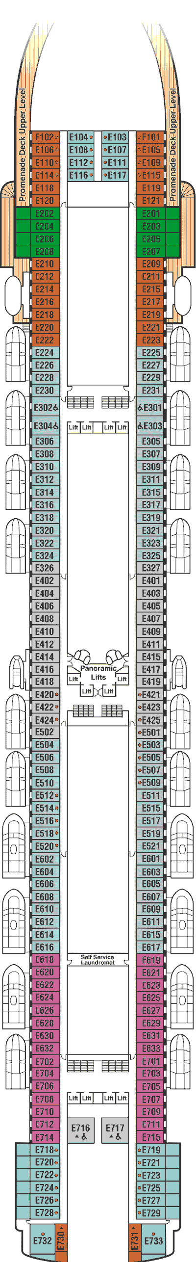 Deckplan Deck 8 Emerald – Grand Princess