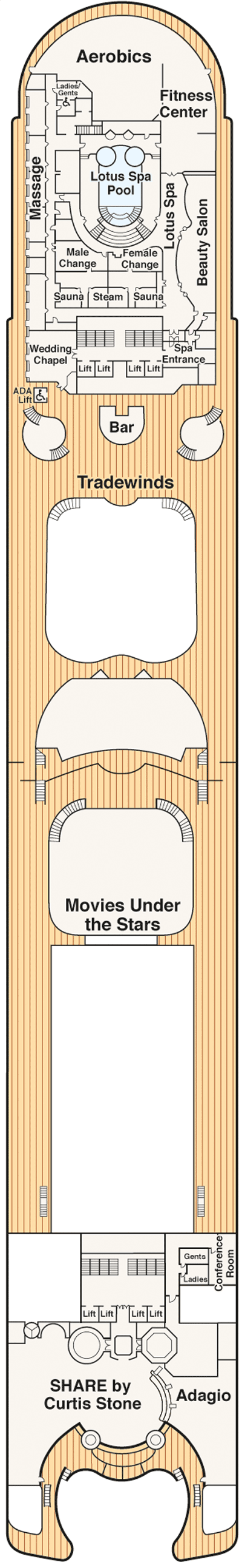 Deckplan Deck 16 Sun – Ruby Princess