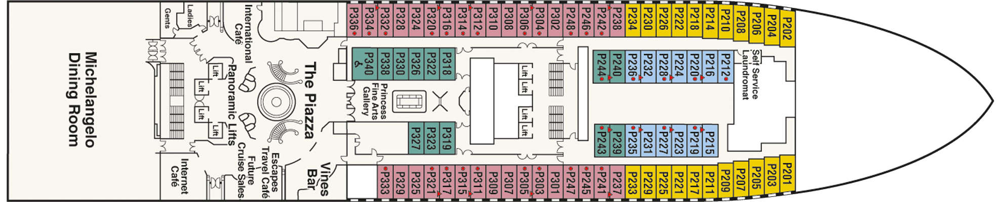 Deckplan Deck 5 Plaza – Ruby Princess