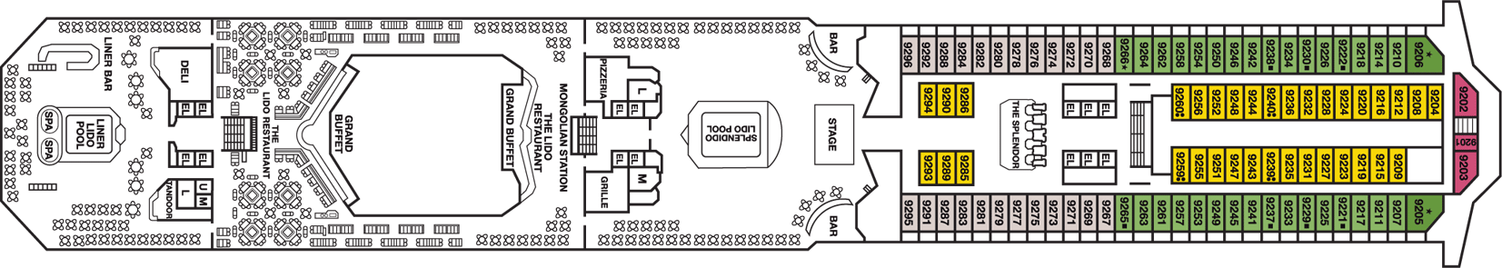 Deckplan Lido Deck – Carnival Splendor