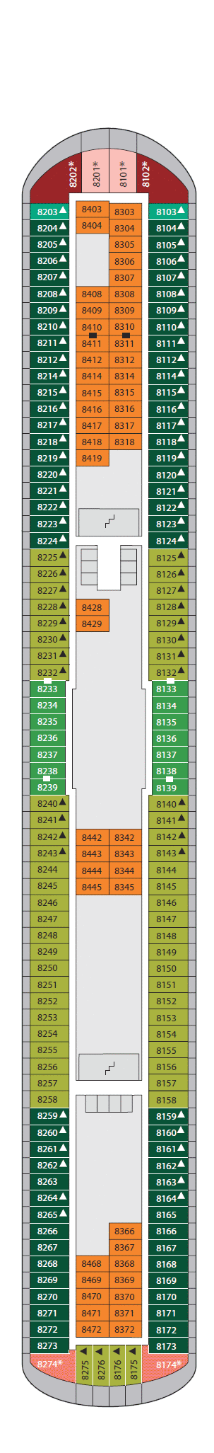 Deckplan Deck 8 – AIDAbella