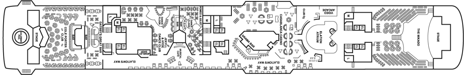 Deckplan Promenade Deck – Carnival Elation