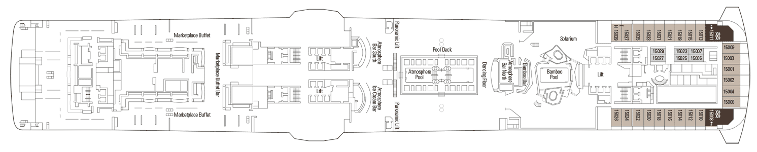 Deckplan Deck 15 – MSC Bellissima