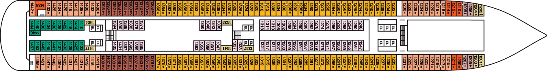 Deckplan Riviera Deck – Carnival Dream