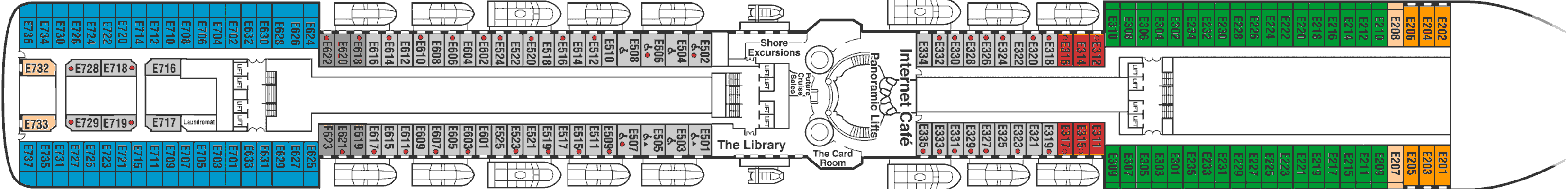 Deckplan Deck 8 Emerald – Island Princess