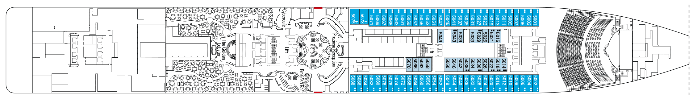 Deckplan Deck 5 - Corallo – MSC Preziosa