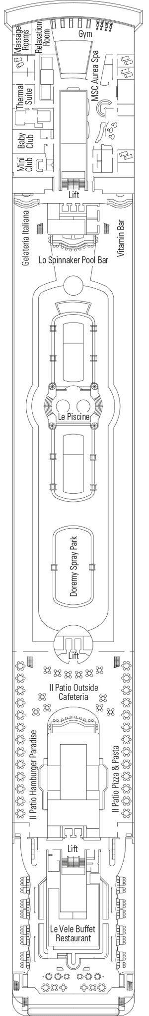 Deckplan Deck 11 - Tosca – MSC Opera