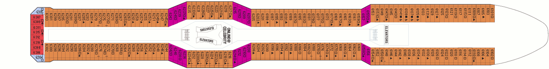 Deckplan Continental Deck – Celebrity Solstice  