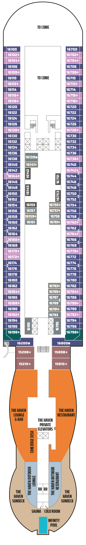 Deckplan Deck 16 – Norwegian Aqua