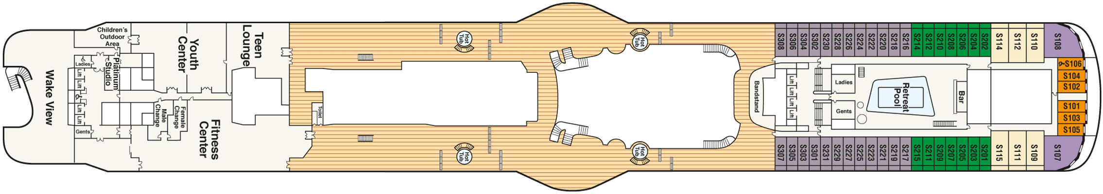 Deckplan Deck 17 Sun – Sky Princess