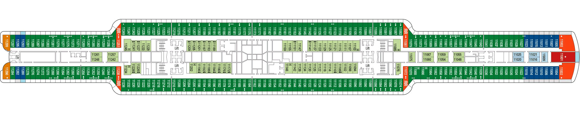 Deckplan Deck 11 – MSC Seashore