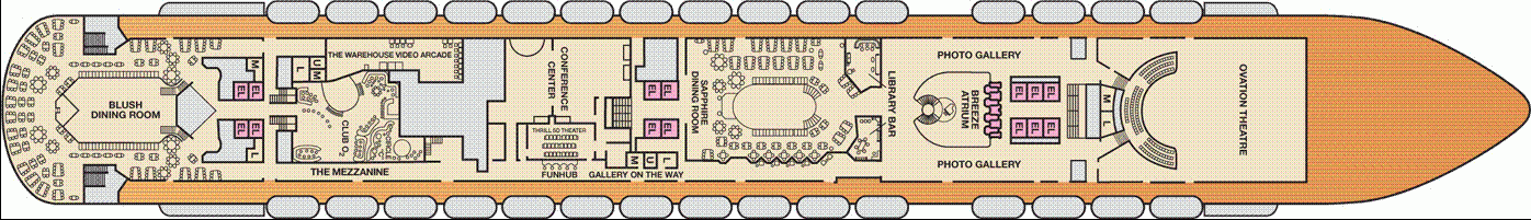 Deckplan Mezzanine – Carnival Breeze