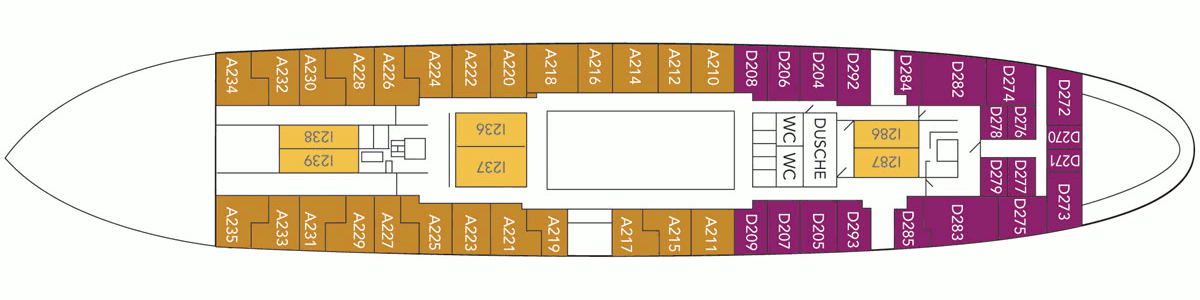 Deckplan Deck B – Nordstjernen