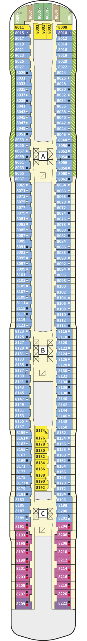Deckplan Deck 8 – Mein Schiff Flow