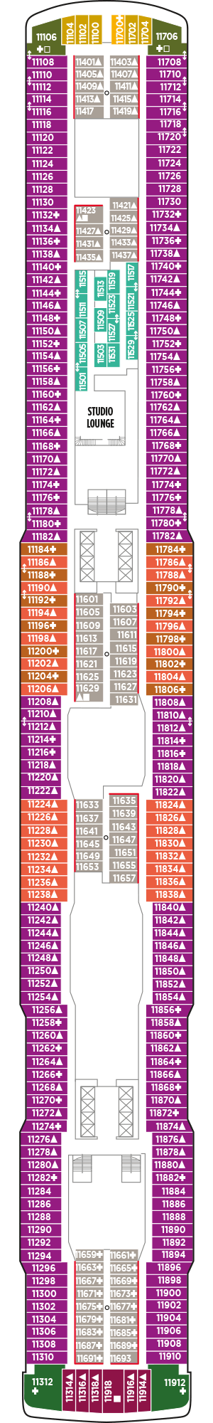 Deckplan Deck 11 – Norwegian Escape