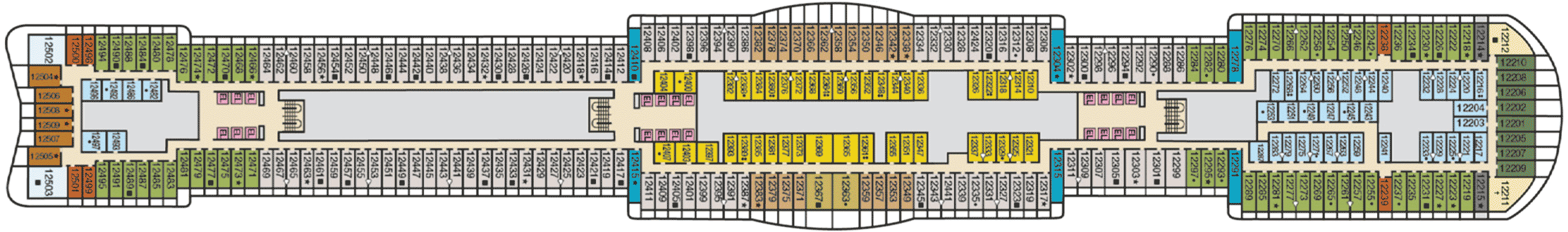 Deckplan Deck 12 – Mardi Gras